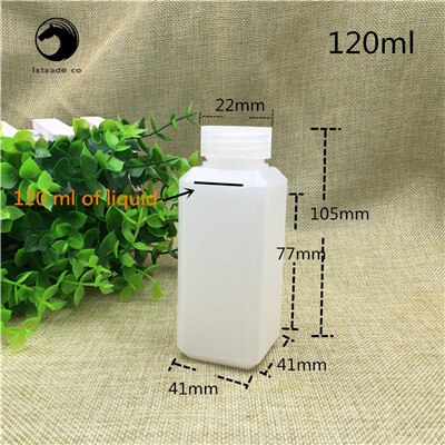30 stuks 60 100 120 ml lege kleine potjes witte vierkante plastic opberg mini flesjes wasmiddel olie verzegelde verpakking containers botellas: 1200 ml