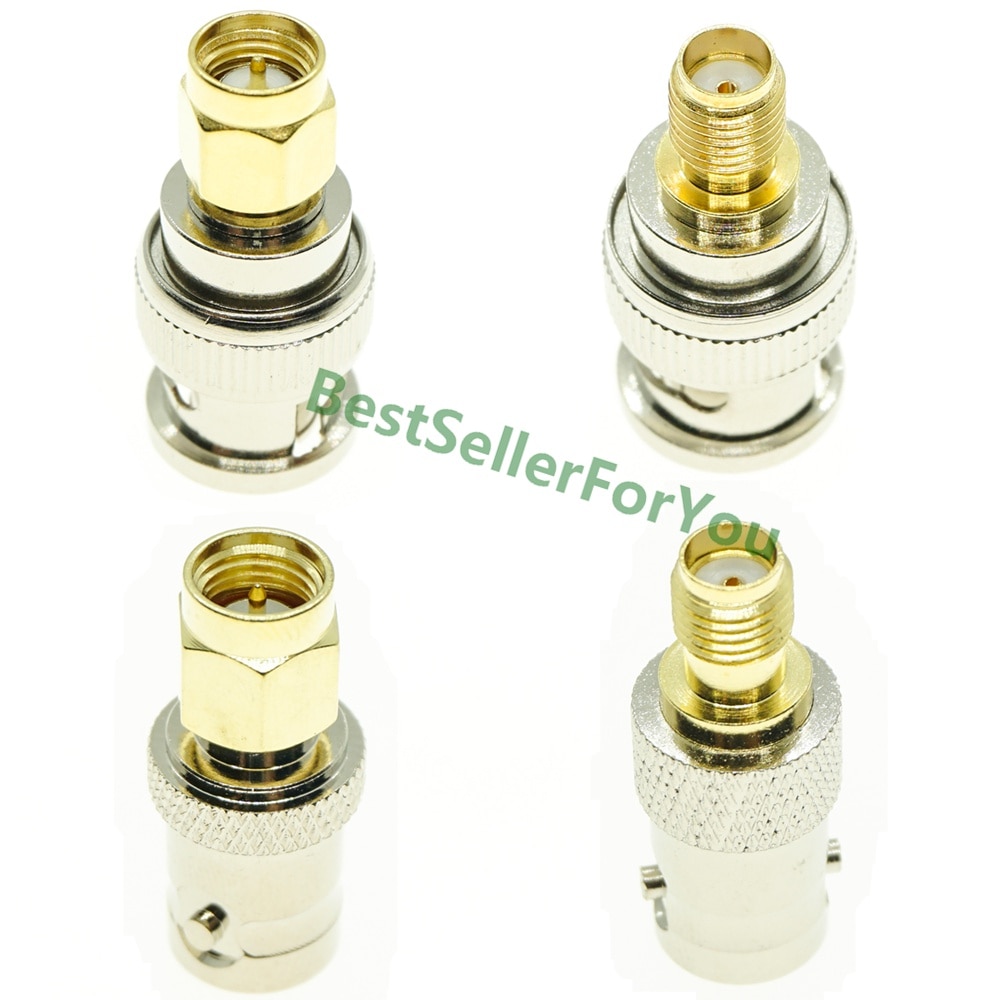4Pcs Kit Set BNC Auf SMA Anschlüsse Art Männlichen zu Weiblichen RF Connector Adapter Test Konverter