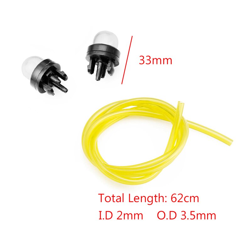 2FT Trimmer Primer Bulbs Fuel Gas Line Hose 2mm 3.5mm chainsaws