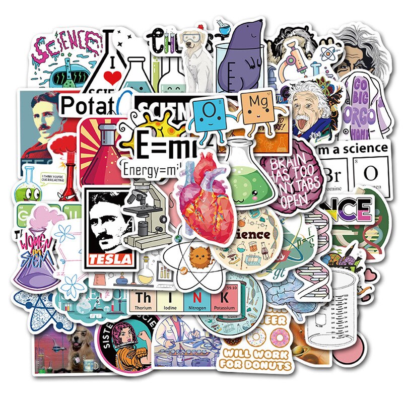 10/50Pcs Science Sticker Grappige Fysieke Element Onderwijs Sticker Voor Student Laptop Bagage Scrapbooking Briefpapier Sticker