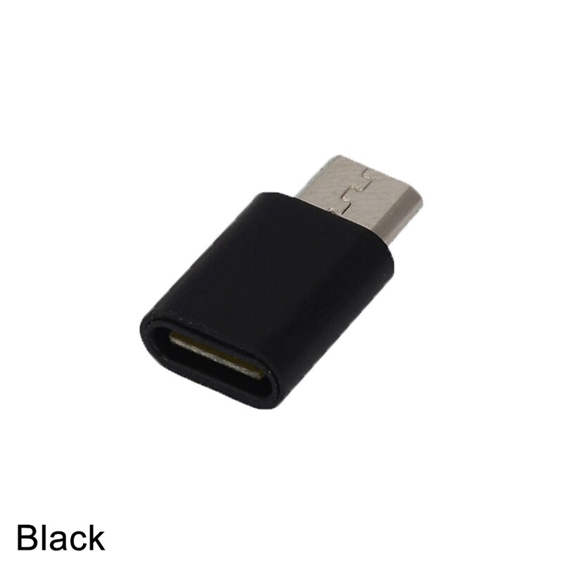 1pc 2.3cm Type C Female Connector To Micro USB Male Adapter Charging Converter Data Synchronization Adapter: Black