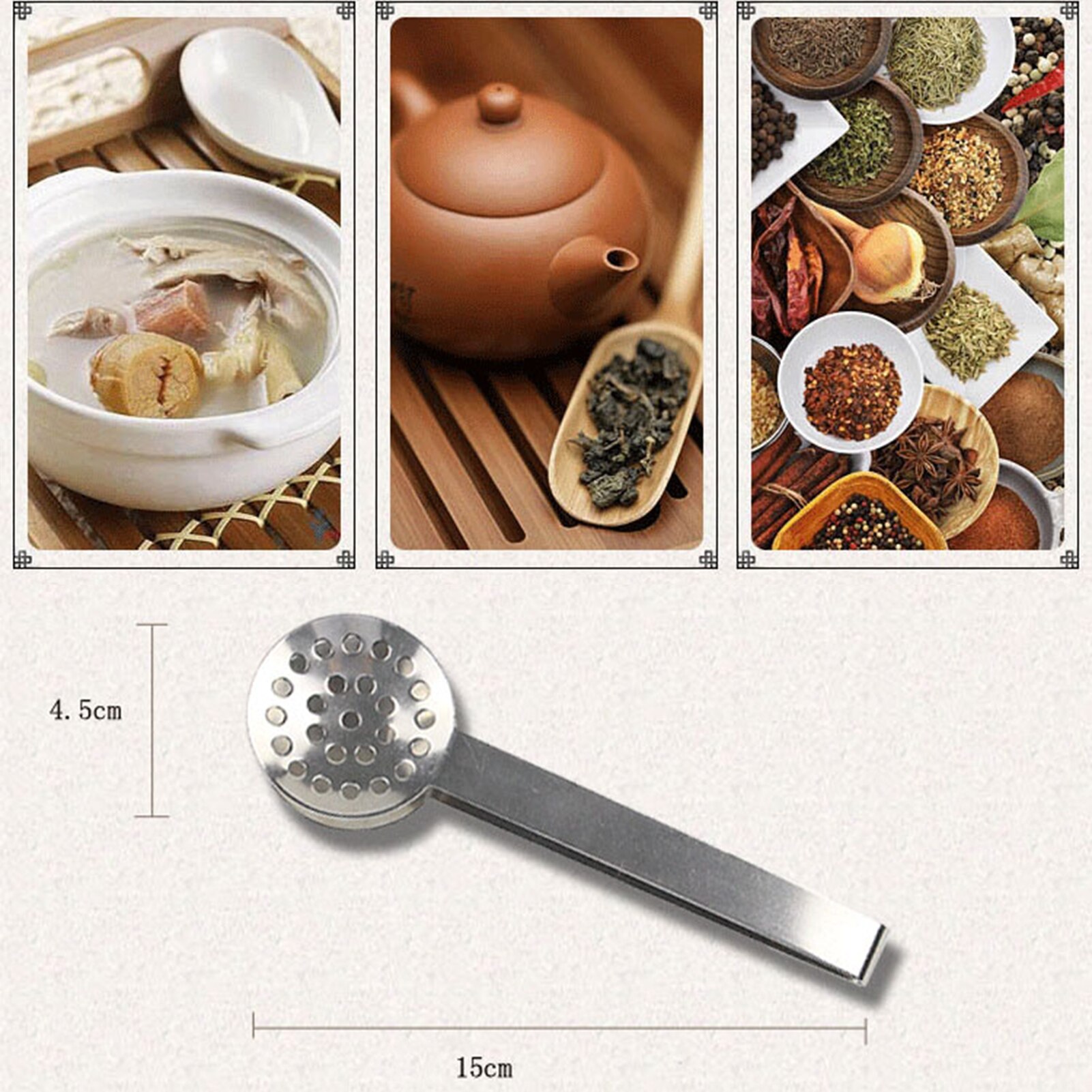 1PCs Silver Stainless Steel Round Tea Bag Tongs Tea Bag Squeezer Holder Grip Clip for Lemon slice Kitchen Tools