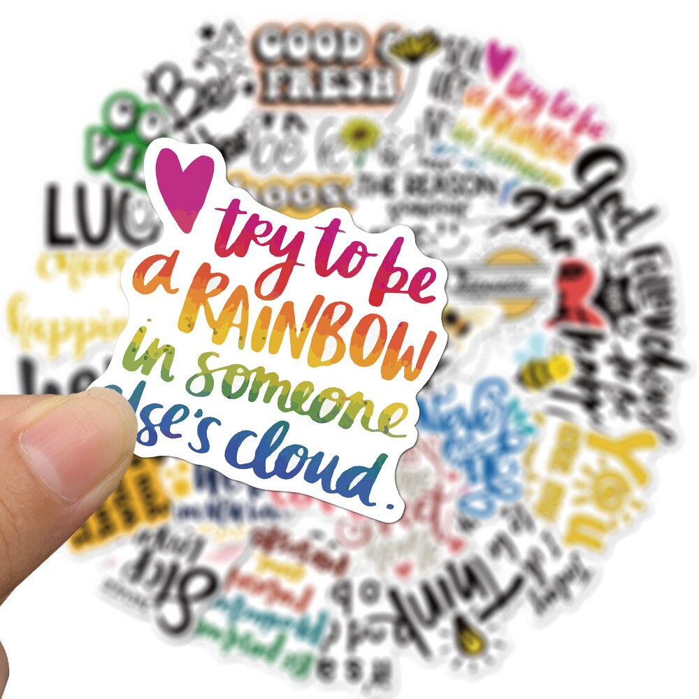 Pegatina con frases motivadoras, 50 Uds., cita inspiradora de la vida, impermeable, bricolaje, para ordenador portátil, teléfono, sala de estudio, pegatinas de grafitis para álbum de recortes