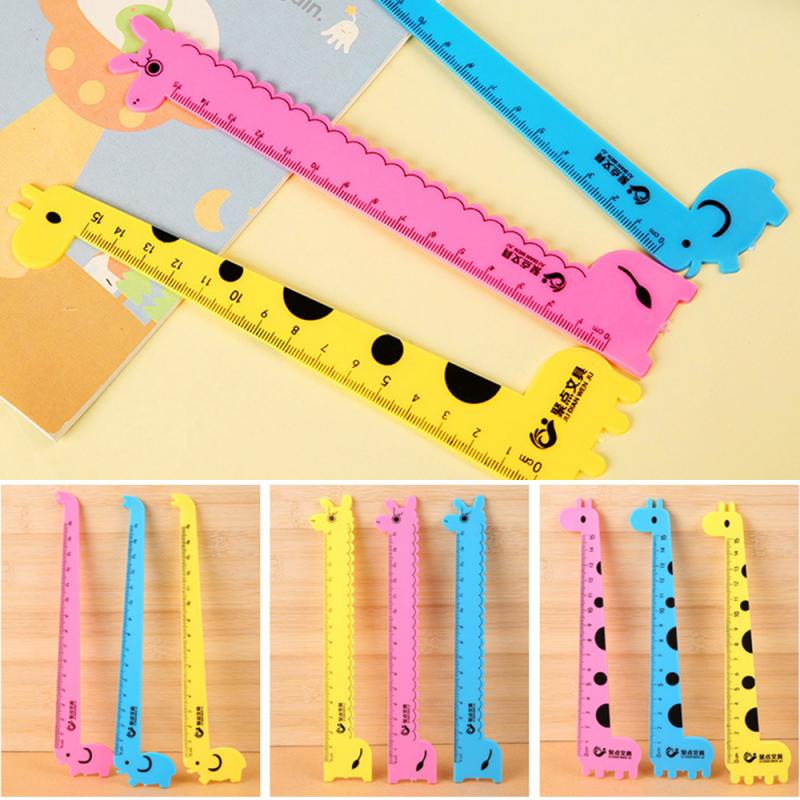 Animal 15CM Scale Ruler Practical Children's Cartoon Stationery Colorful Cute Wavy Line Cute Student Plastic Ruler