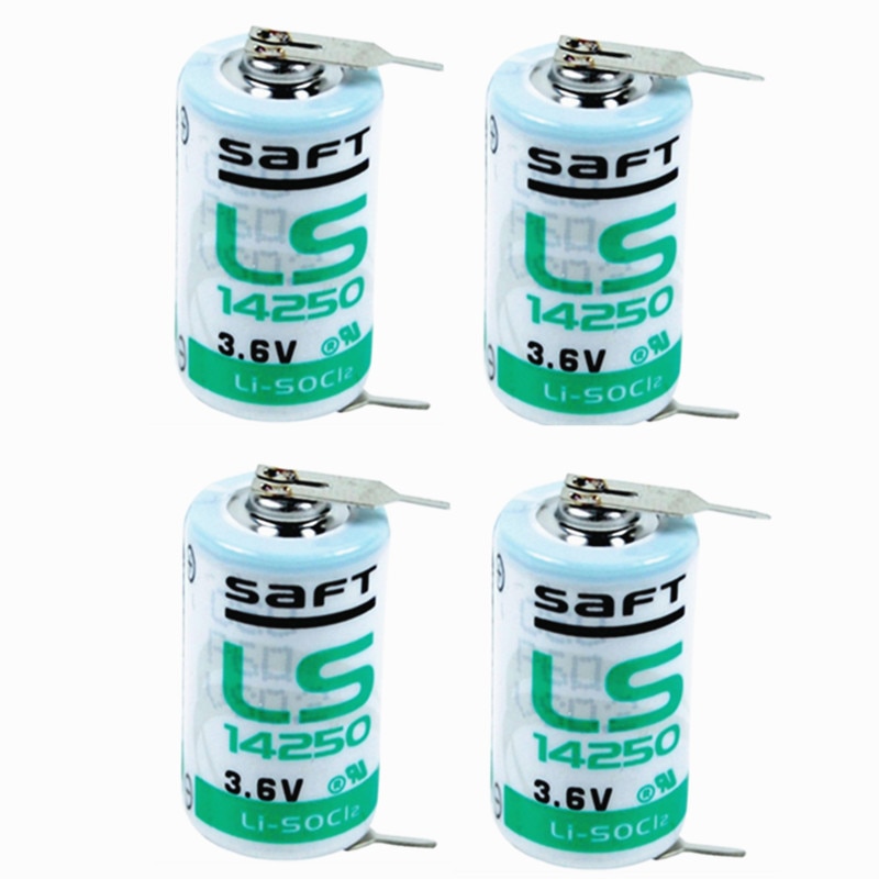 4 teile/los Neue Original SAFT LS 14250 LS14250 1/2 AA 1/2AA 3,6 v 1250 mah PLC Lithium-Batterie mit Pins