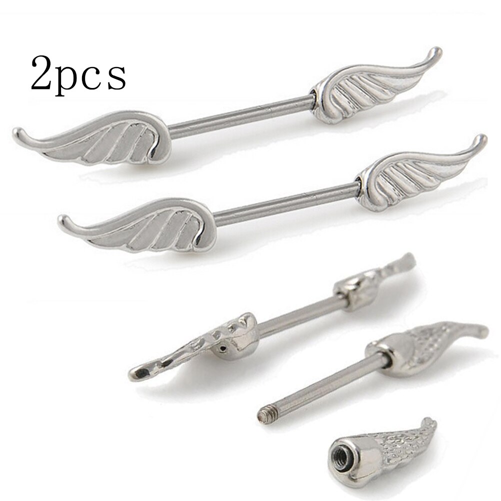 2 pièces mamelon Piercing Barbell 14G crâne fleur flèche mamelon bouclier charmant mamelon anneaux pour les femmes corps Piercing bijoux: 2