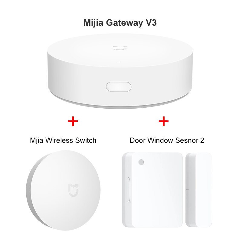 Xiaomi Smart Home Kit Mi Mijia Gateway V3 Zigbee Door Window Sensor Human Body Sensor Water Flood Leak Detect Work With Mi Home: Set D