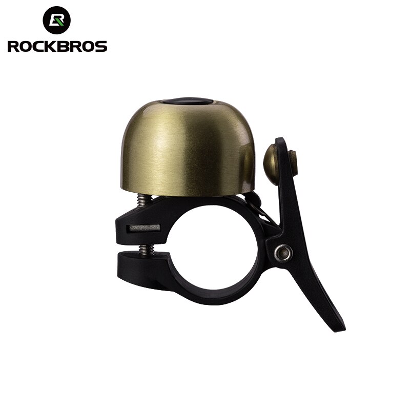 Rockbros cykling cykelklockor styre cykelklocka aluminium vanligt klassiskt ljud mtb landsvägscykelhorn cykel cykeltillbehör: Kopparcykelklocka