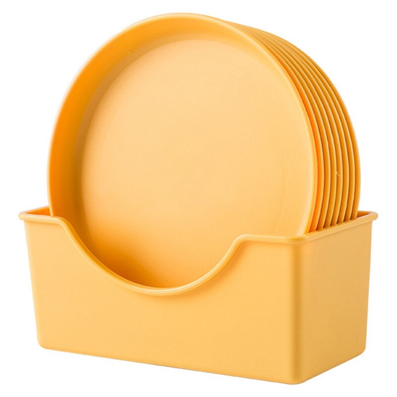 Household Japanese Bone Plate, Square Snack Plate, Plastic Fruit Bone Plate, Cake Plate, Table Plate: Yellow