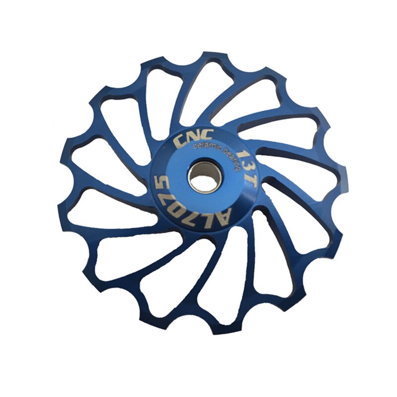VXM MTB Road Bike Ceramic Pulley 7005 Aluminum Alloy Rear Derailleur 13T Guide Cycling Ceramics Bearing Jockey Wheel 1pcs: 13T Blue