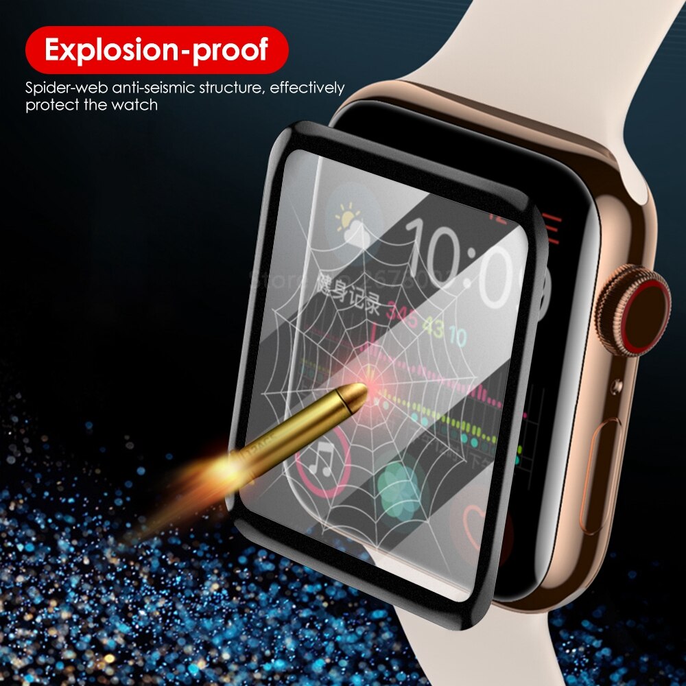 Full Coverage Screen Protector For Apple Watch 6 5 4 3 2 38mm 42mm Protective Film iWatch Soft Glass For Apple Watch Accessories
