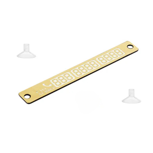 Temporary Car Parking Card Telephone Number Card Notification Night Light Sucker Plate Car Styling Phone Number Card: Gold