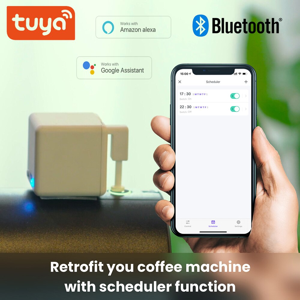 Interruptor inteligente para el hogar, pulsador de botón con Bluetooth, WiFi, Compatible con Alexa, asistente de Google y Control por voz, Tuya