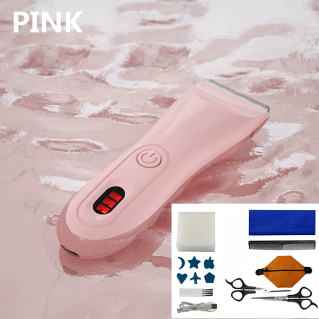 USB Ricaricabile Del bambino Tagliatore di Capelli Elettrico Professionale Impermeabile Capelli rifinitore clipper per I Bambini Del bambino Taglio di Capelli per uso Domestico muto: Colore rosa