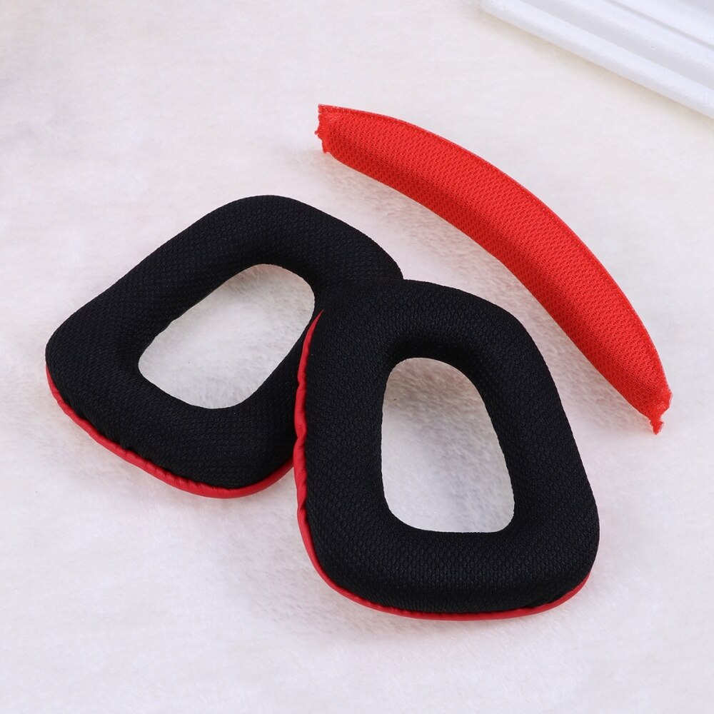 Paire de coussinets d'oreille en mousse souple de remplacement coussins d'oreille avec coussin de faisceau de tête pour casque Logitech G430 G930