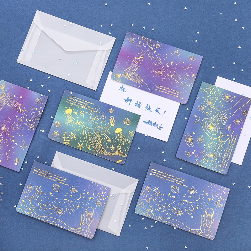 Mooie Enveloppen Voor Uitnodigingen Stijlvolle Bericht Kaart Met Envelop Papier Stationaire Opslag Postkaart Kerstkaarten