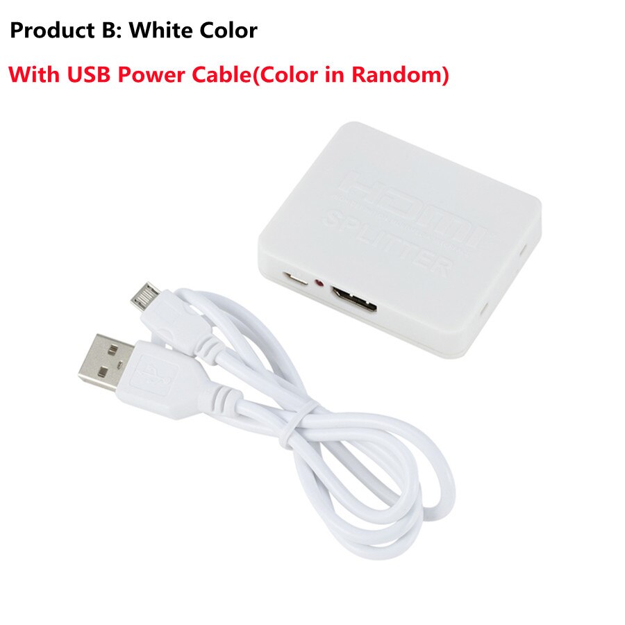 4K HDMI Splitter Full HD 1080p HDCP 4K Splitter Switch Switcher 1X2 Split Amplifier Dual Display For DVD For PS3 HDTV 1 in 2 Out: White Color