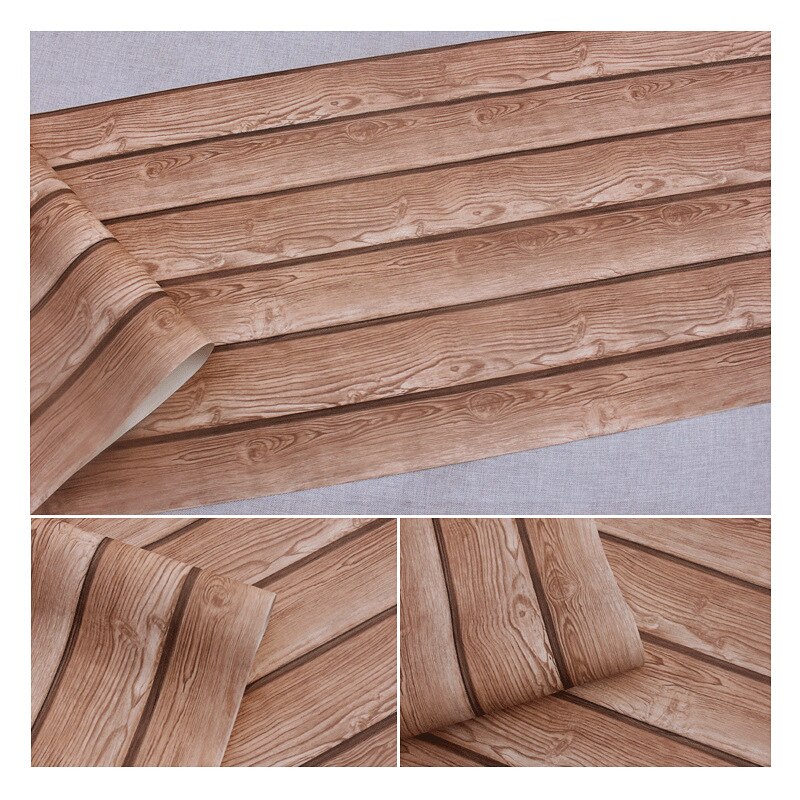 3D wood texture Chinese imitation wood grain wallpaper log color antique wood ceiling ceiling wallpaper: 29204
