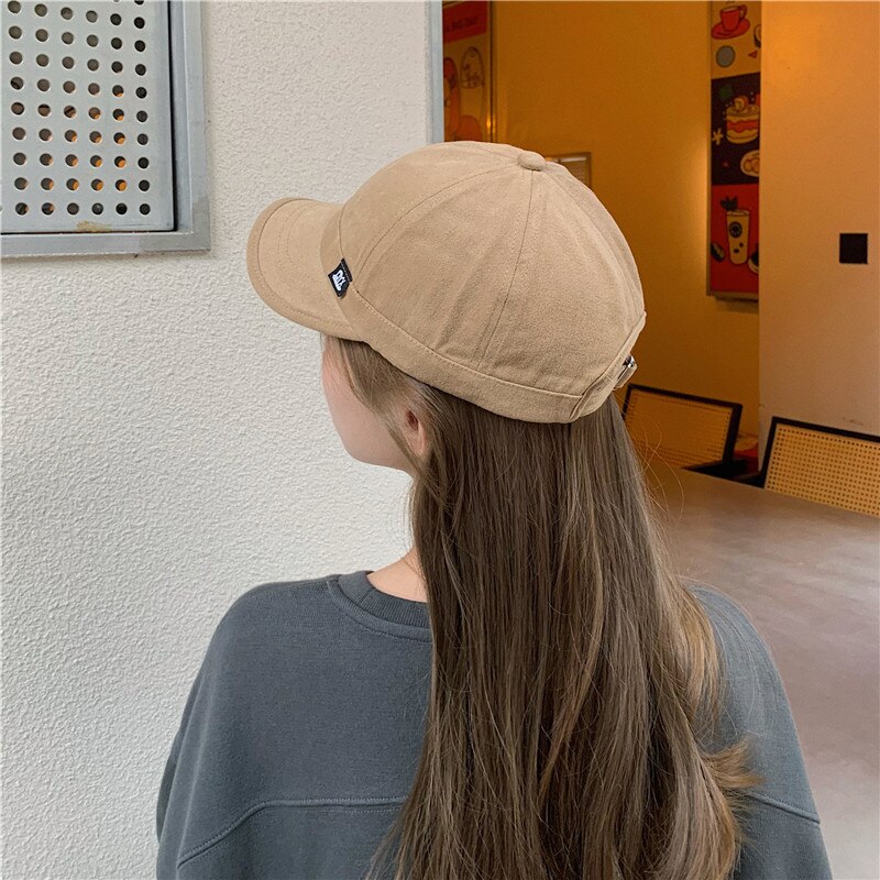 De ala corta tapa de Puerto hembra estilo retro marea Otoño e Invierno adecuado para el rostro de la versión coreana de La casual salvaje gorra de béisbol