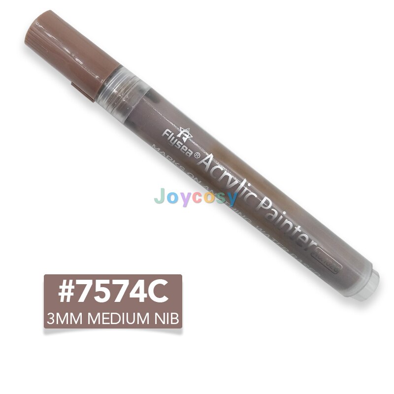 FLYSEA Acryl Farbe Marker Stifte, Haut Tonne Farben, 3mm Spitze, Prämie Wasserdicht dauerhaft Farbe Kunst Marker Kuli: 7574C 5Stck(1 viel)