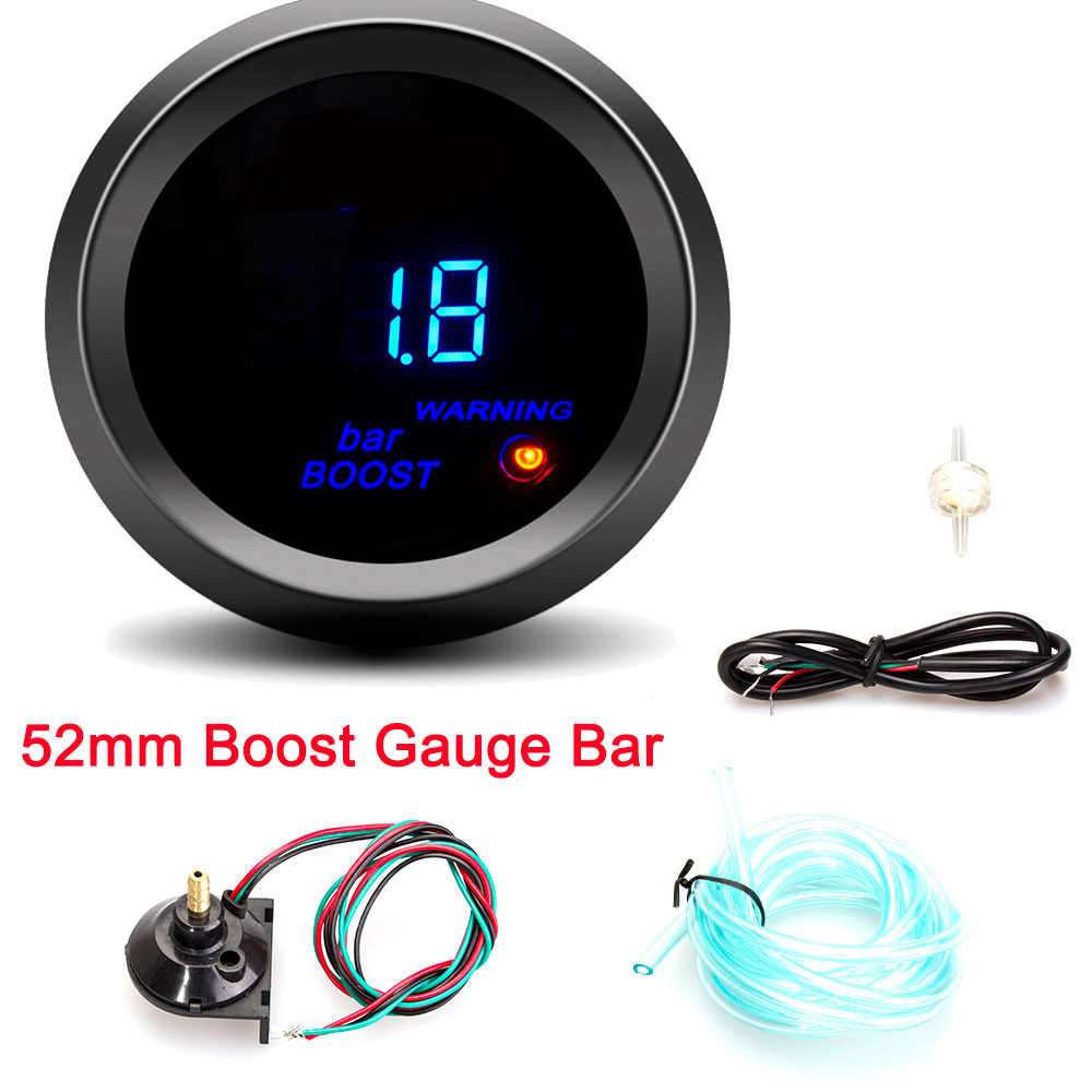 AD 52mm Car Digital Tachometer Turbo Boost Gauge PSI BAR Water Temp Oil Temp Oil Pressure Gauge Voltmeter Rpm Warning Light: Lavender