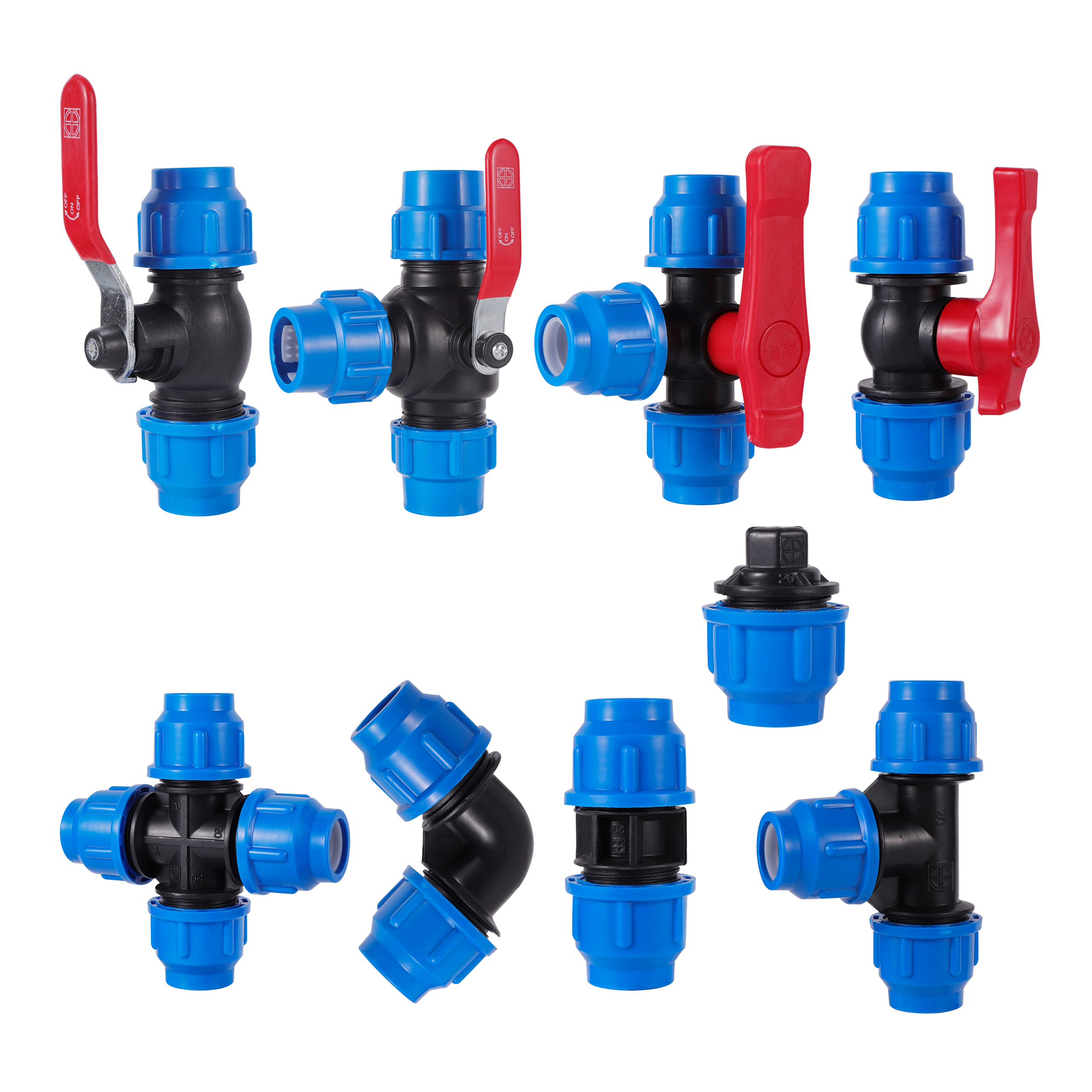 20/25/32/40/50mm PVC PE tubo grifo divisor de agua conector de válvula rápida de plástico jardín agricultura riego accesorios de tubería de agua