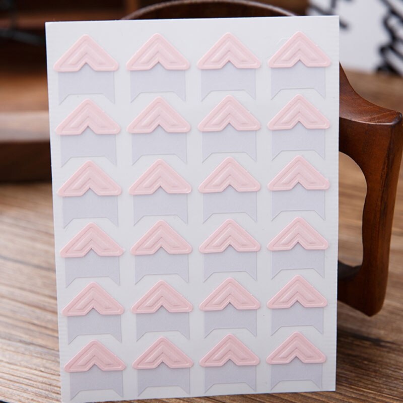 240 Stks/partij (10 Vellen) hoek Kleurrijke Papier Stickers Fotoalbums Frame Decoratie Diy Thuis Foto 'S Handwerk 6 Col: Pink