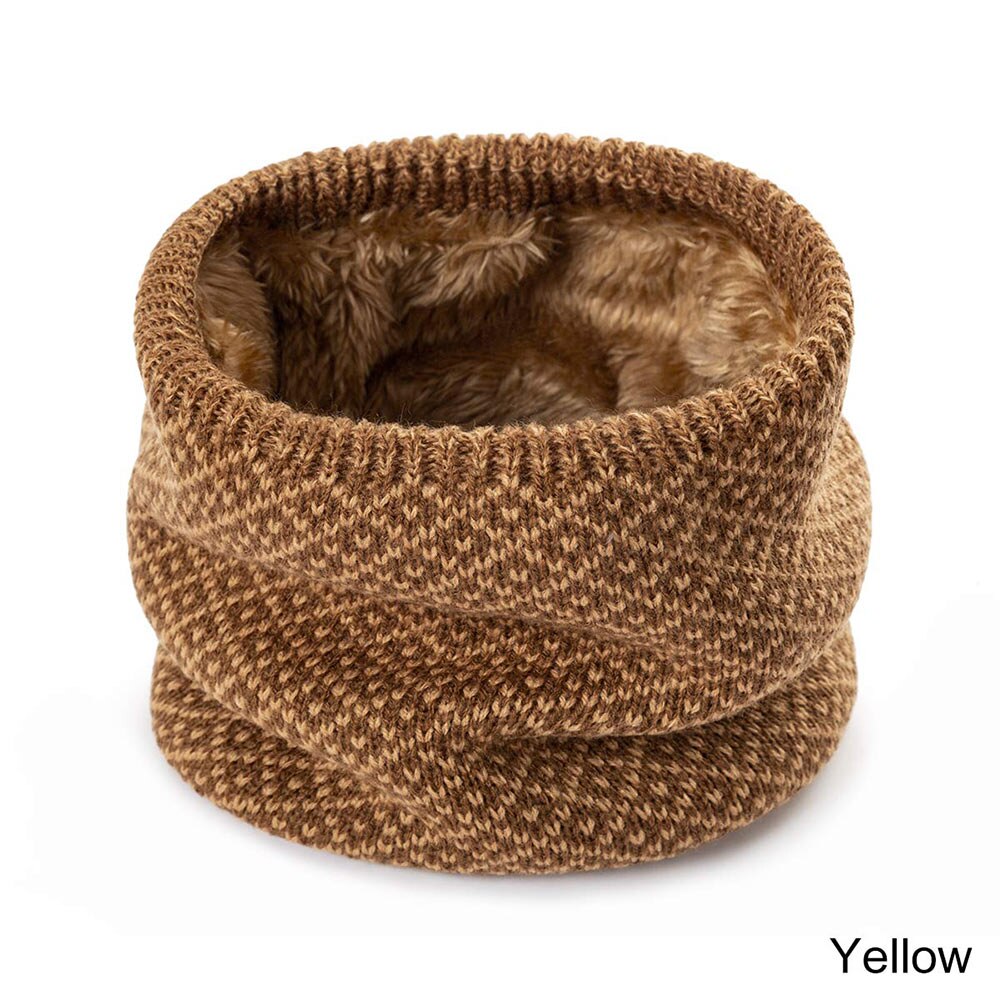 Truenjoy unisex vinter mænd kvinder varm strikkede ring tørklæder tykke elastiske strikkede lyddæmpere hals tørklæde snood plus fløjl halstørklæde: Gul