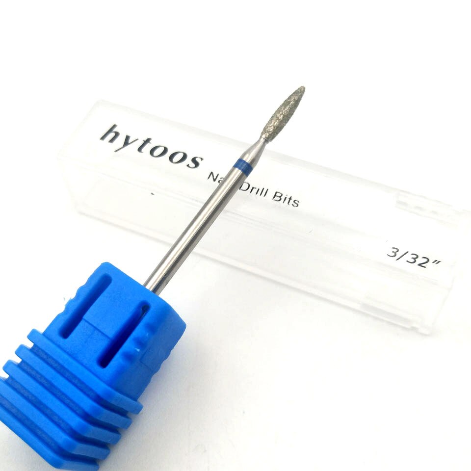 HYTOOS stożek diamentowe wiertło robić paznokci 3/32 "obrotowy rzep manicure frezy narzędzia robić Pedicure akcesoria robić wiertarki elektrycznej paznokci młyn-H0210D