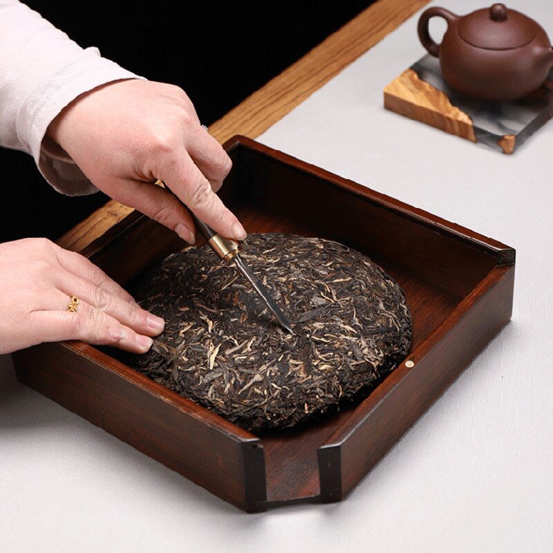 Professionelle Tee Nadel Ziegel Tee Brechen Nadel ebenholz Griff Griff Puer Puerh Neugierigen Werkzeug