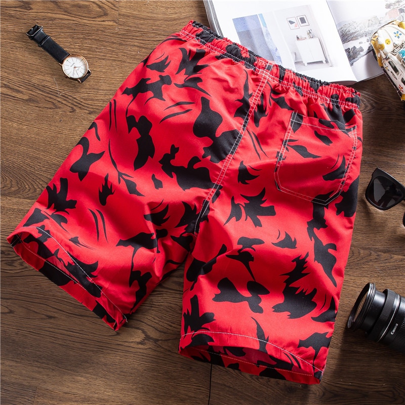Shocking Zomer Strand Shorts Board Surf Rood Mannen Sneldrogende Shorts