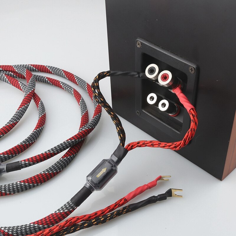 -One Pair Oxygen-Free Copper(OFC)Audio HiFi Speaker Cable HI-FI High-End Amplifier Speaker Cable