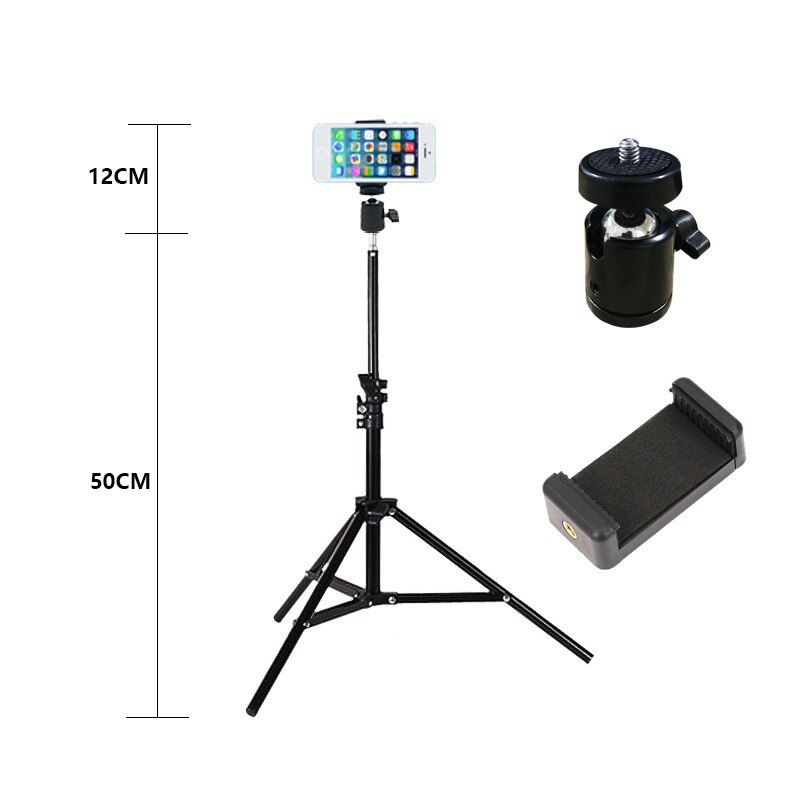 phone Fill Light stand For Makeup Video Live Studio Selfie Tripod Fill Light mobile holder: 50cm stand