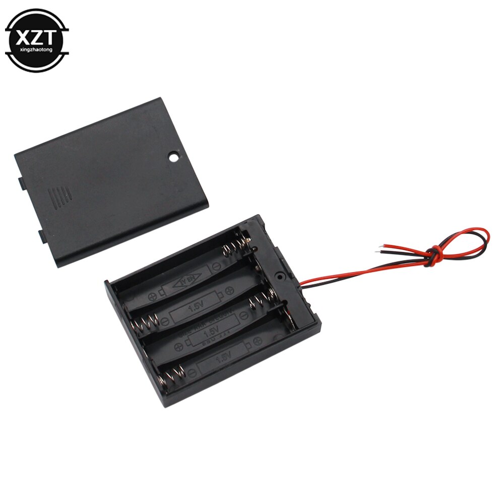 2x 3x 4x AAA Battery Box Case Holder With Wire Leads Connecting Solder Battery Holder Case Box With ON/OFF Switch