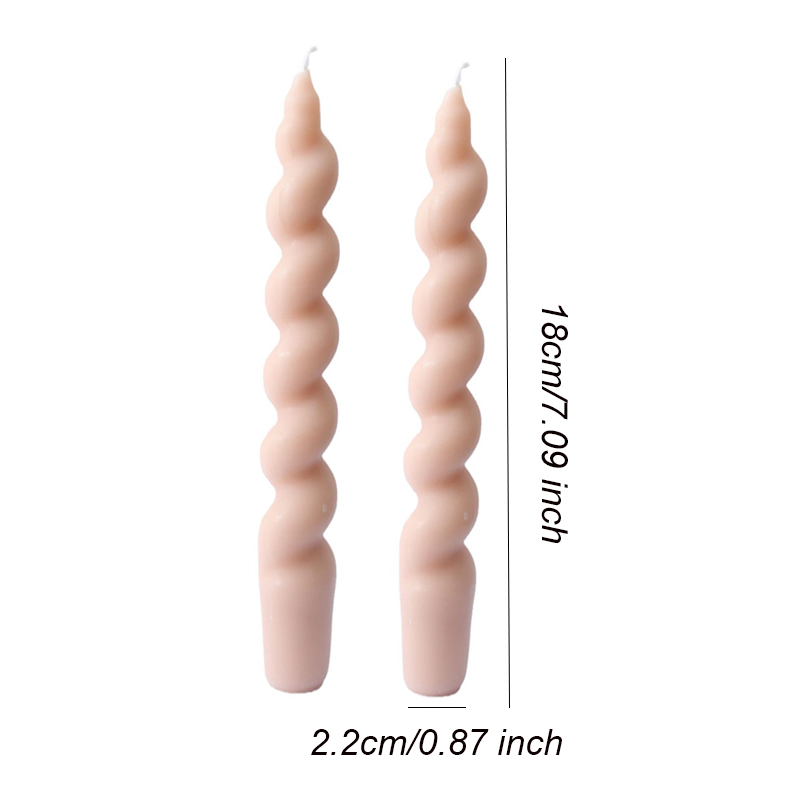 2 Stuks Lange Versierd Kaarsen Spiraal Vormige Geurkaars Home Decor Accessoires Lange Staaf Twisted Aroma Kaarsen Huishoudelijke Kaarsen: YELLOW