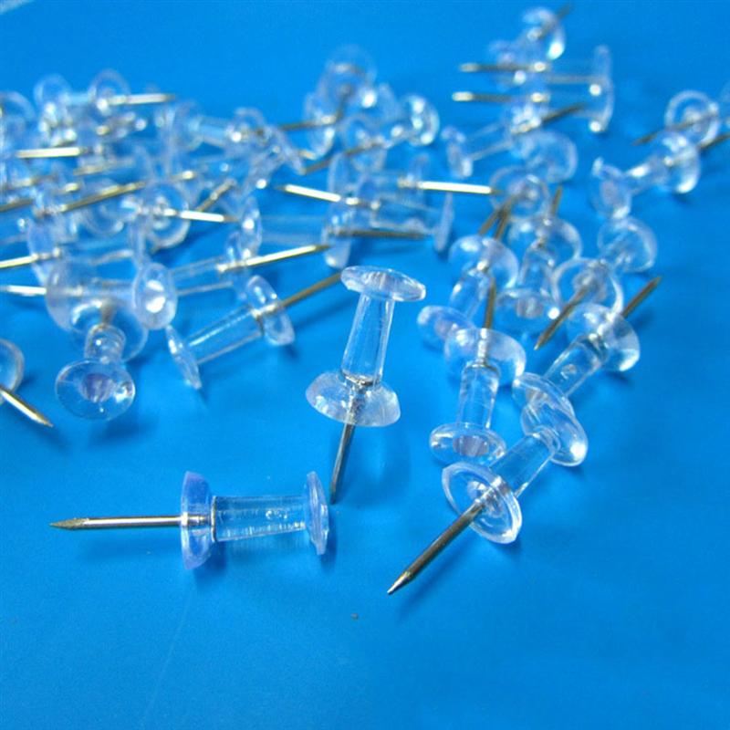 200Pcs Transparent Pushpins Map Push Pins Tacks for School Home Office School Supplies