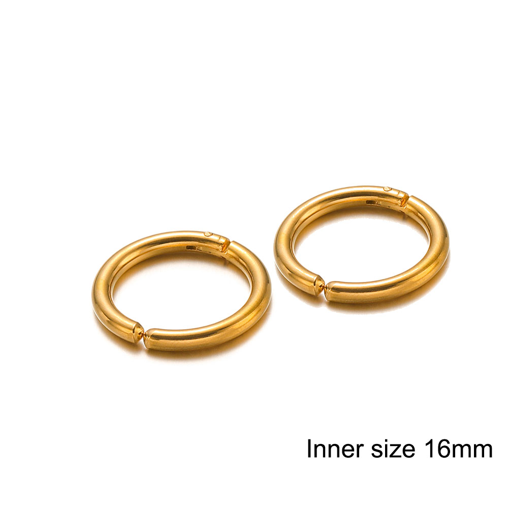 6 uds. De acero inoxidable sin agujero, pendientes con Clip, aros sin perforación, pendientes para mujeres y hombres, pendientes Piercing, joyería: Bañado en rodio de imitación