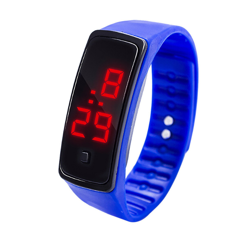 Mens Frauen Uhr LED Digital Anzeige Sport lässig Luxus Schwarz Armbinde Uhr freundlicher Studenten Kieselsäure Gel Uhr D9