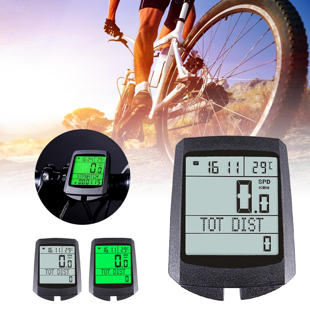 Bicycle Speed Meter Computer Luminous Odometer Digital Wireless Green Light Function Bike Accessories