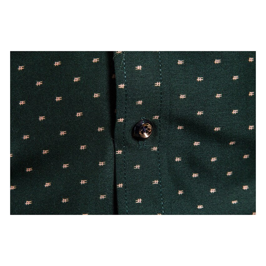 Skjorta man sommar affärer casual roupas camisa masculina slim fit långärmad maggies rollator lapel mörkgrön blommig kontor