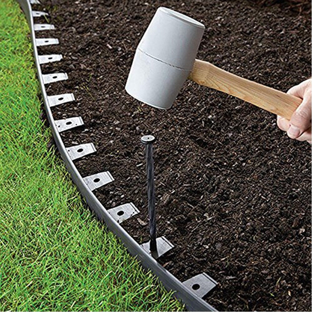 Lawn Landscape Edging Kit 16.5 ft Lawn Edging Include 15 Spikes Plastic Garden Edging Border for Landscaping Flower Gardens