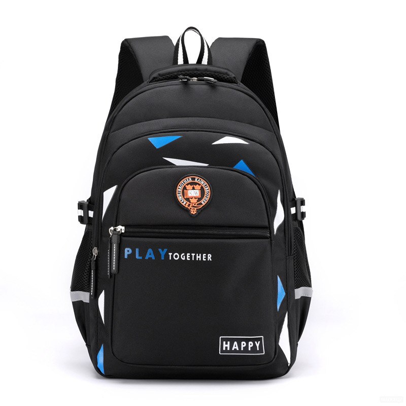 Grote jongensrugzak kinderen orthopedische kinderrugzak in primaire grote capaciteit koelkastdeur basisschooltas: B blauw