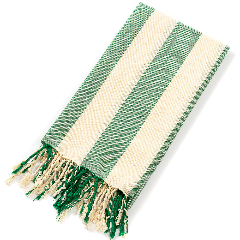 American Tassel Natural Beach Towels, Edged Striped Turkish Bath Towels, 21 Quick-drying Towels: CINZA