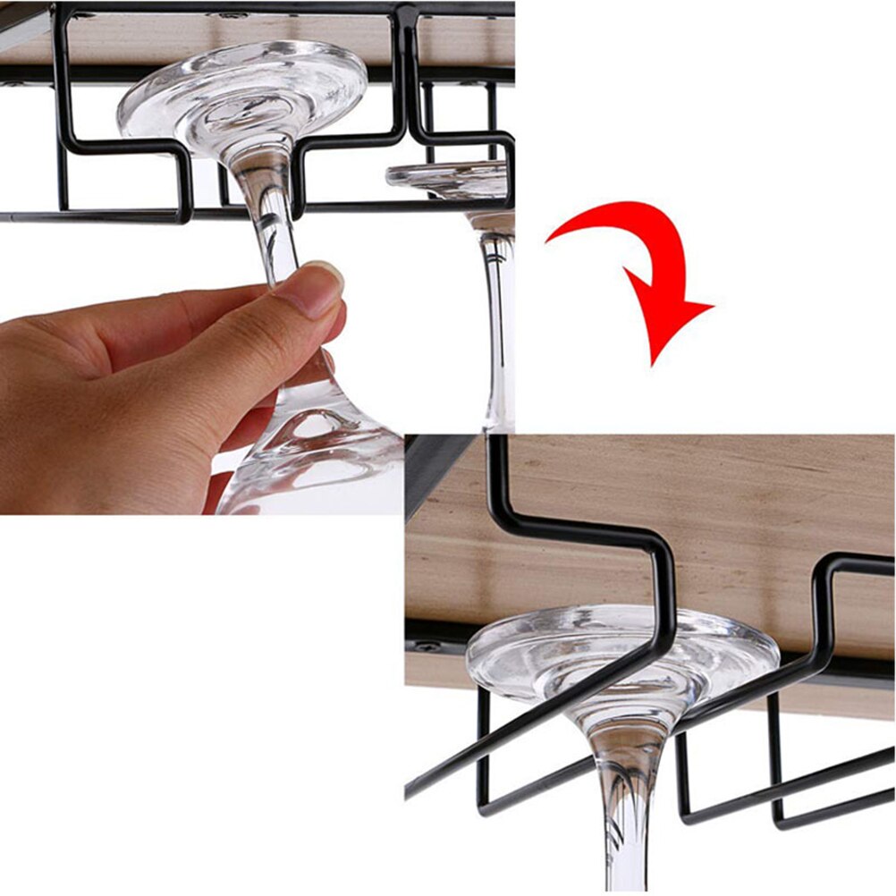 Jern kunst glass koppholder nyttig vinglass rack vinglass henger vinglass hengende stativ til bar hjemme