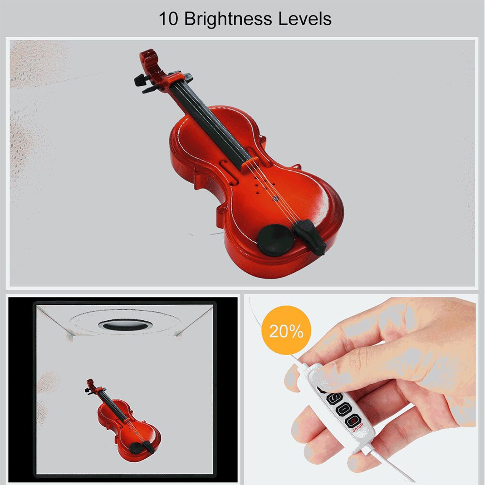 Softbox studio light box kit bärbar 6 färger bakgrundsfotografering med 80 st led pärlor oxford tyg 3200k 6500k