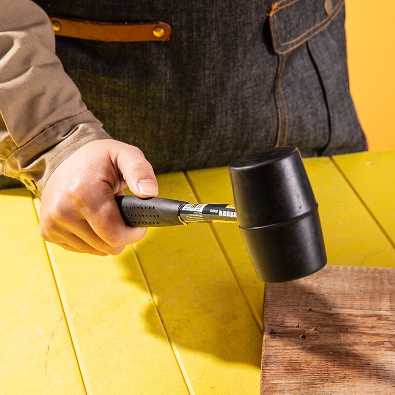 Deli Multifunction Heavy Duty Mallet Rubber Hammer 12/16/24oz Floor Ceramic Tile Installation Hammer Hand Tools