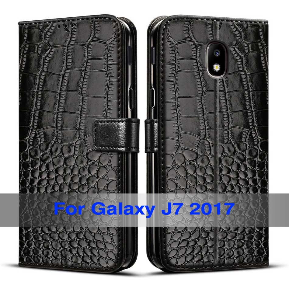 Funda para Samsung Galaxy J7 Pro , funda magnética de lujo con tapa, soporte, BILLETERA, bolso de cuero para teléfono Samsung Galaxy J7 Pro: J7 2017(EU Version) / Black