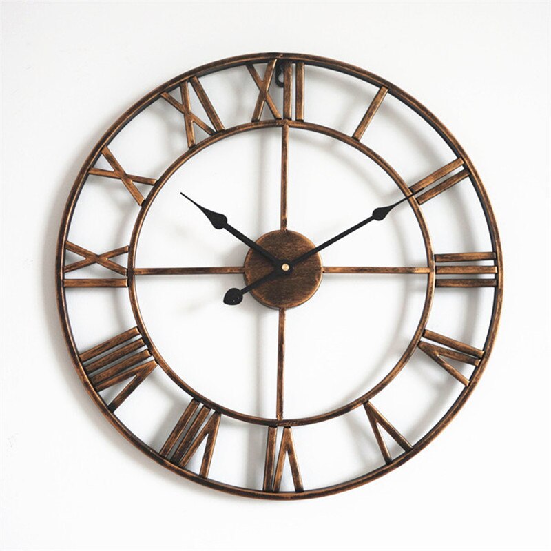 Europæisk stil vintage stort vægur jern romertal tal stille ur til stue undersøgelse kontor boligindretning hjemmet ur
