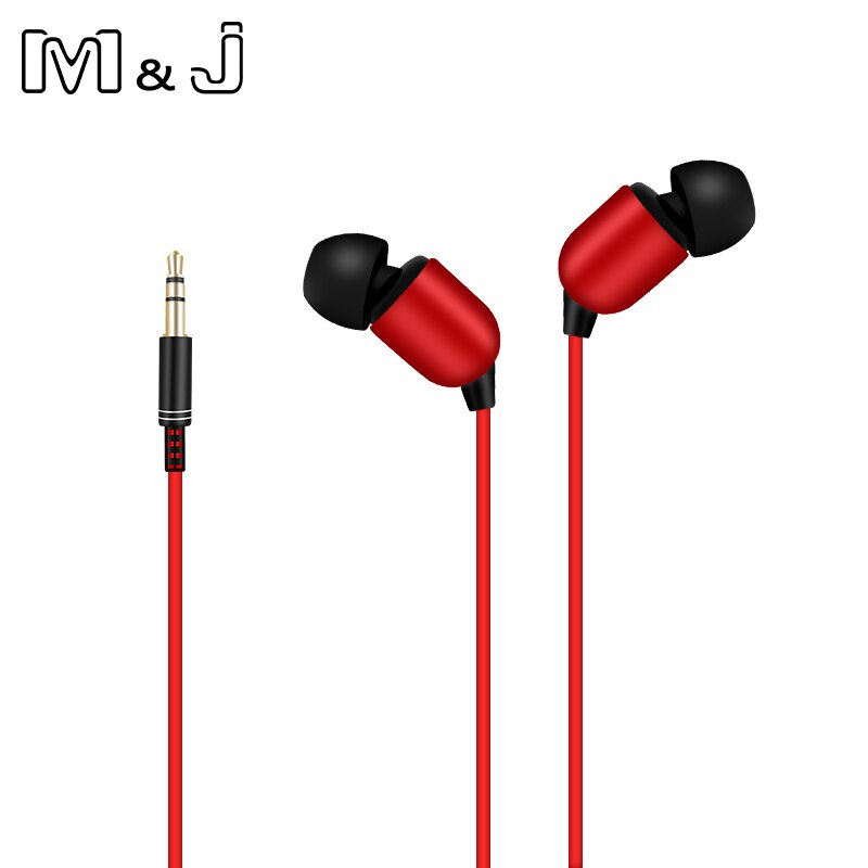 M & J 3M Oortelefoon Monitor Hoofdtelefoon Met Lange Draad 3.5 Mm Gilded Hifi Stereo Universele Auricular Voor Iphone 6S Xiaomi Computer: Rood