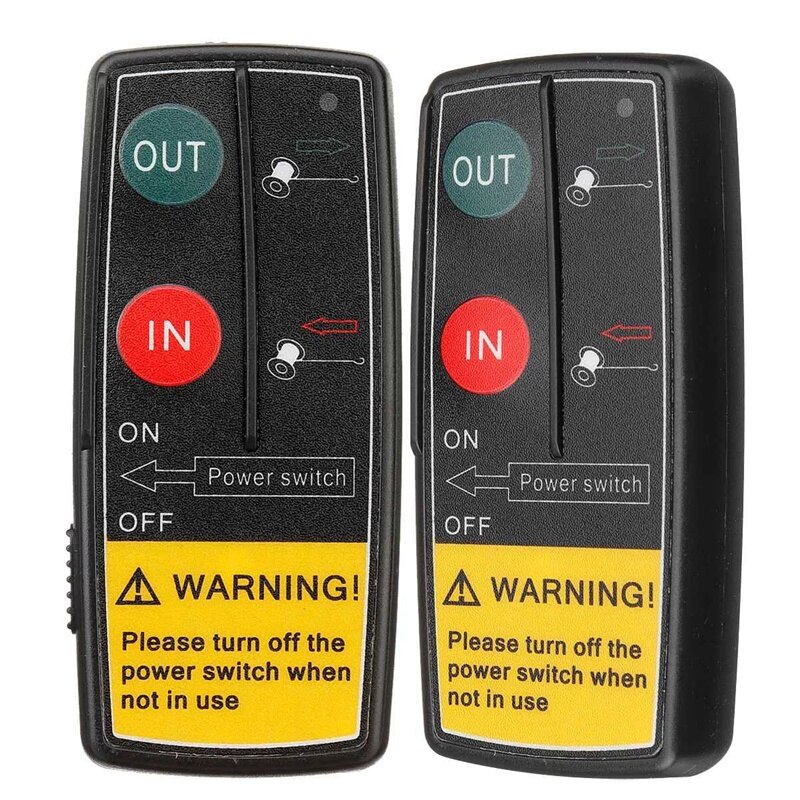 Novel-3 Set 12V Universal Car Digital Wireless Winch Crane Remote Control Controller Recovery Kit W/ Twin Handset Remote Rang
